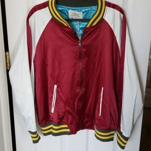 Maroon satin bomber jacket 2X NWT